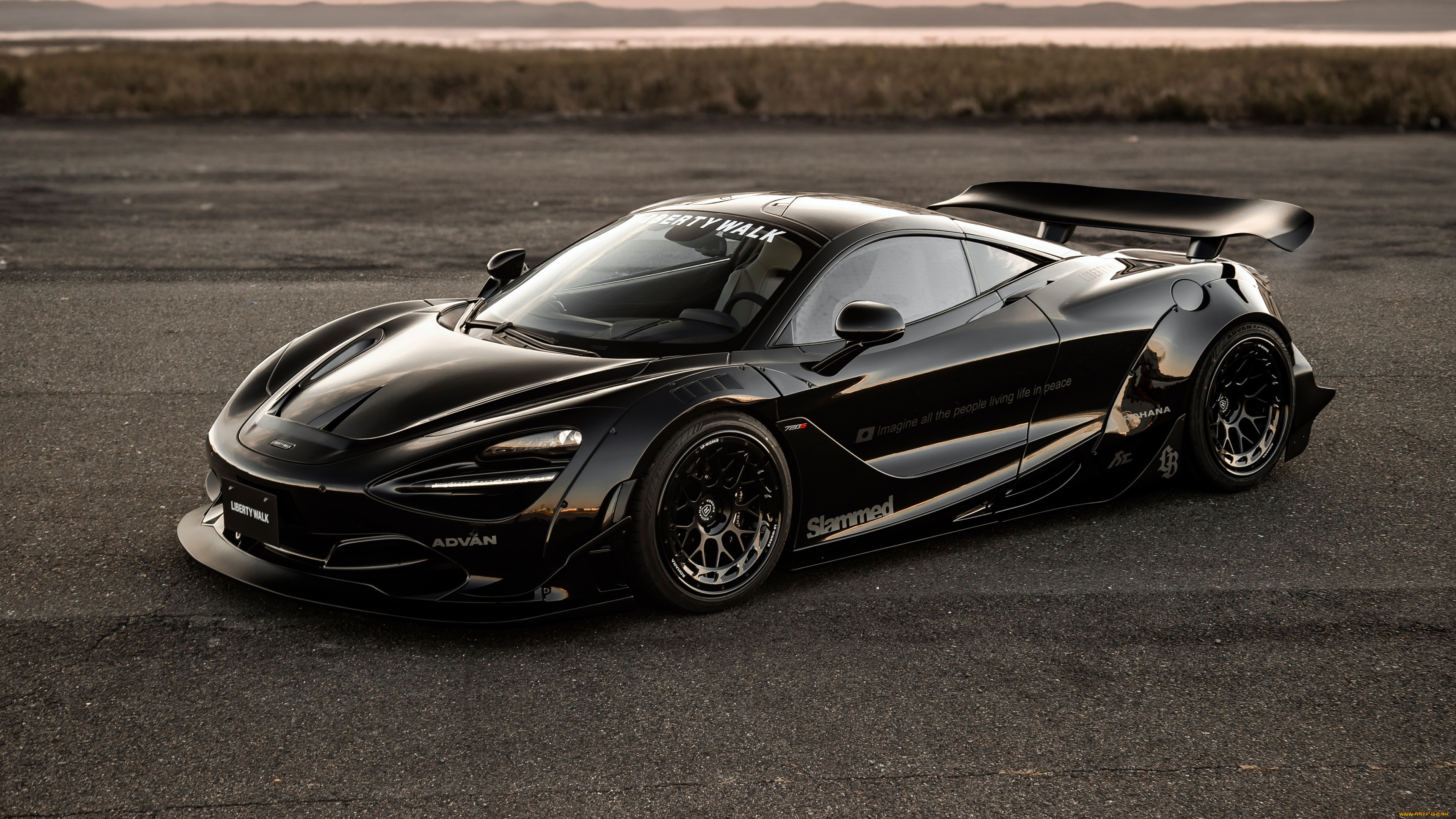 , mclaren, black, road, supercar, liberty, walk, lb, works, 720s, body, kit